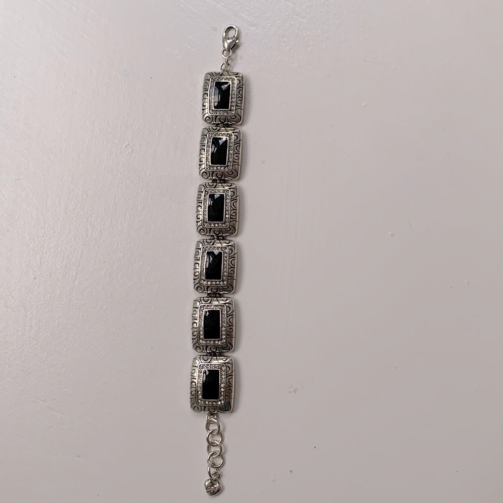 Brighton silver and black enamel bracelet